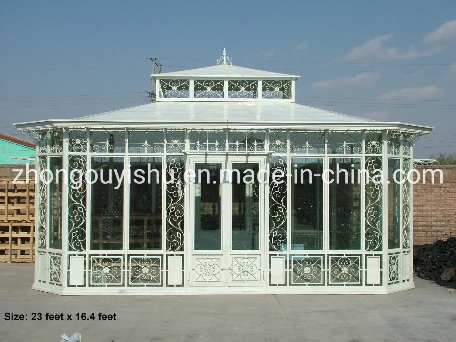 Customization Garden Decoration Iron Gazebo Greenhouse Victorian Conservatory