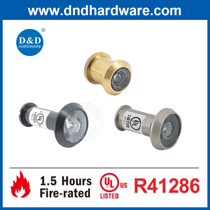 UL Listed Hardware Accessories Brass Large Security Fire Rated Wooden Door Viewer