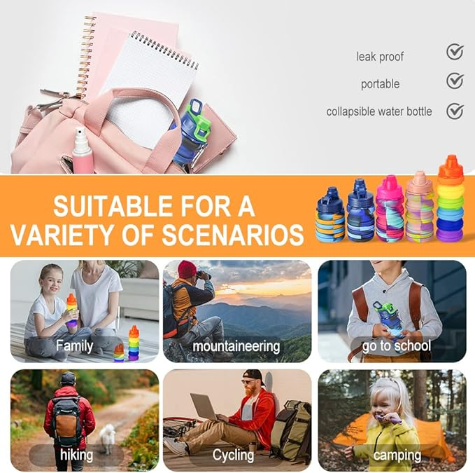 Lightweight Collapsible Bottle Foldable BPA Free Hanging Buckle Design