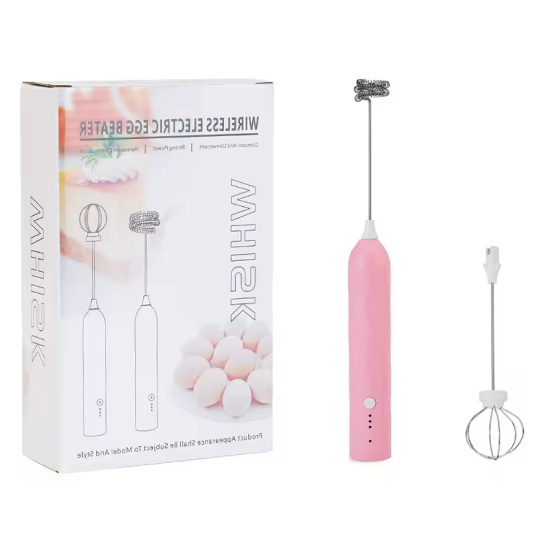 Hot Selling Portable Electric Foam Maker for Coffee Stainless Steel Milk Frother with Stand Drink Mixer