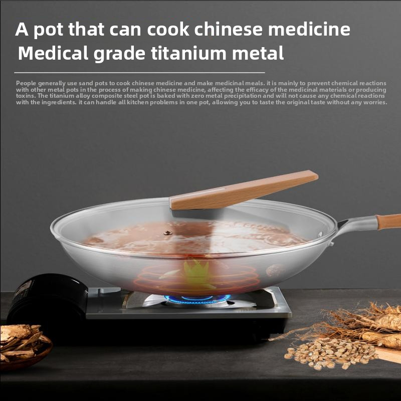 Титановая сковорода-вок Healthy Pure, без покрытия, 30 см