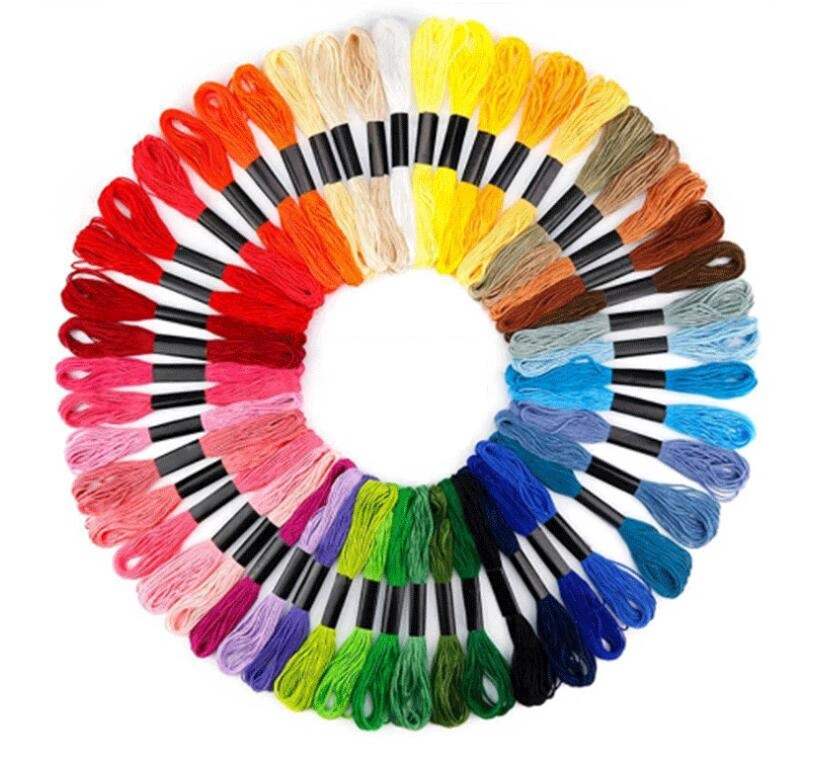 Rainbow Color 100 Skeins Polyester Cross Stitch Floss Premium Embroidery Floss Sewing Thread Women Sewing Tool, Cross Stitch Embroidery Thread 30s/2*6