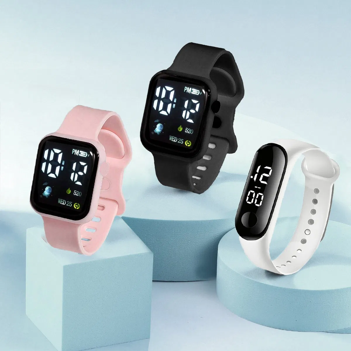 Three Color Gift Watch Set Couple Teenager Silicone