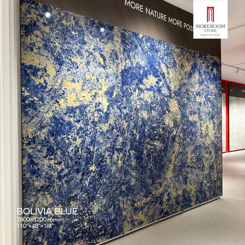 Luxury Blue Marble Agate Glass Slab for Bar Design
