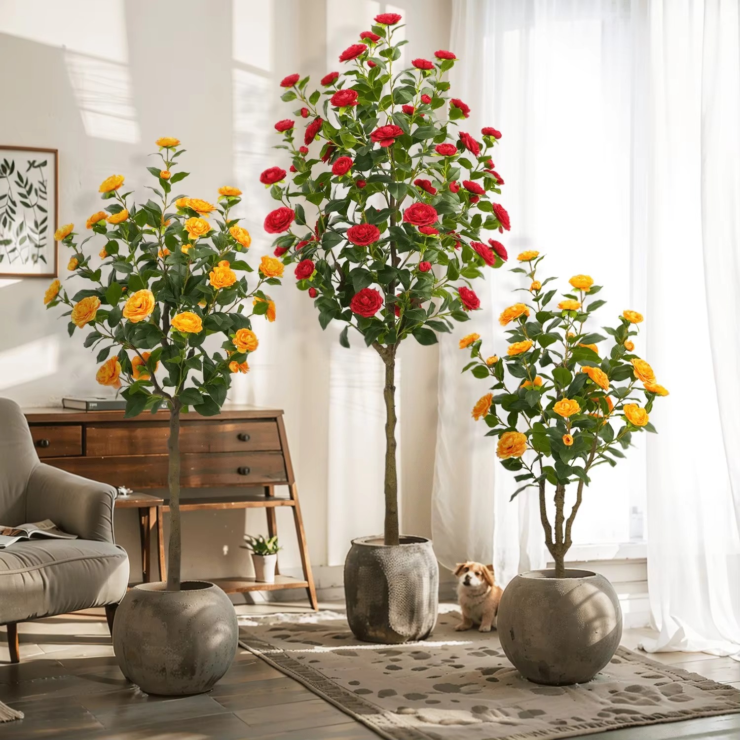 Горшок для цветов с искусственными растениями 70-180 см факел