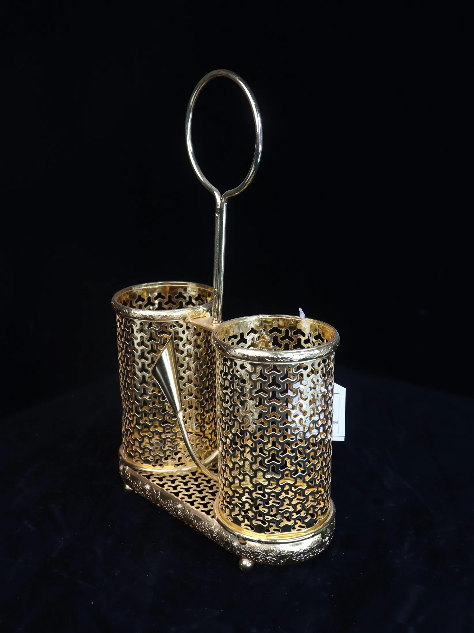 Household Gold-Plated Iron Frame, Ceramic Tea Cup Decoration Set