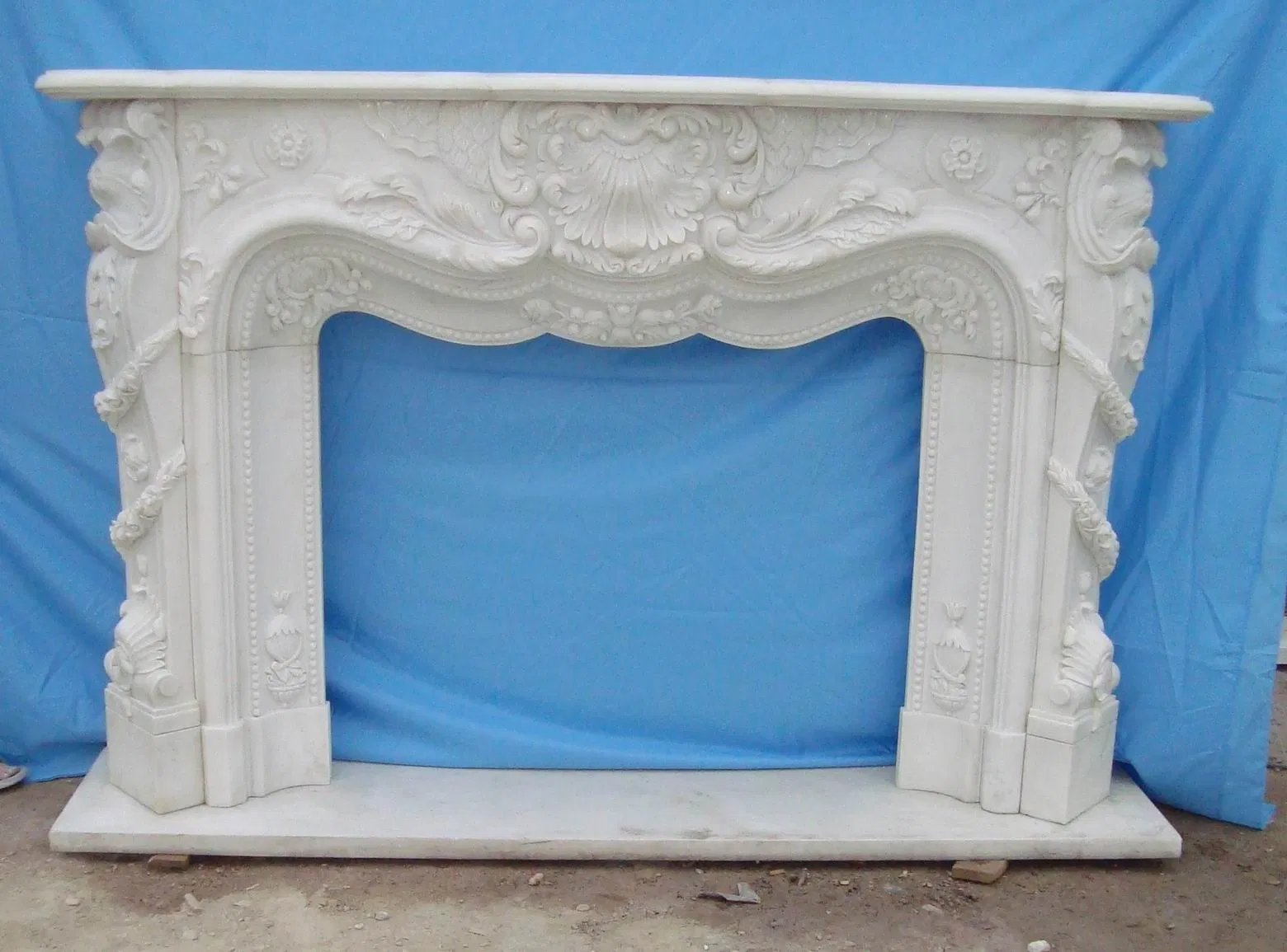 New Special Grey Wood Marble Fireplace Mantels & Surrounds