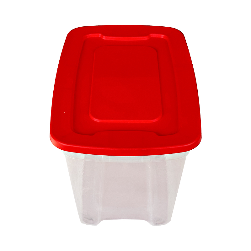 Plastic Heavy Duty 20 Gallon Storage Tote Multi-Purpose Box Transparent Base Colorful Lid