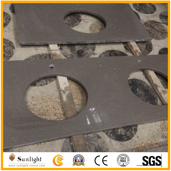 Customize Best Quality Cheap Quartz Stone Vanity Tops for Bathroom