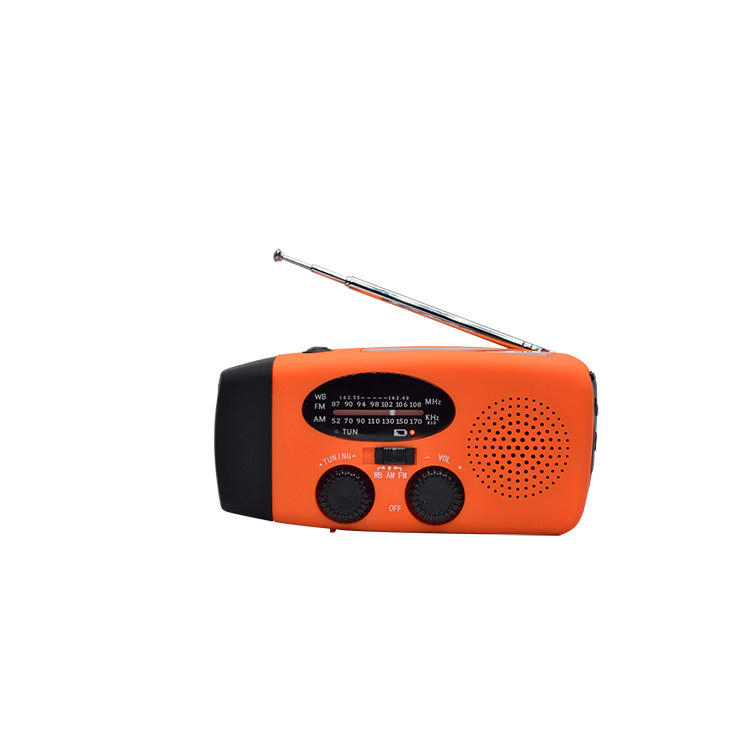 Радио с солнечной панелью и ручной зарядкой, фонарь, 2000mAh