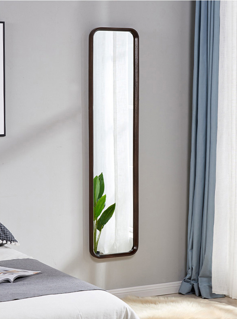 Simple Solid Wood Wall-Mounted Full-Length Mirror