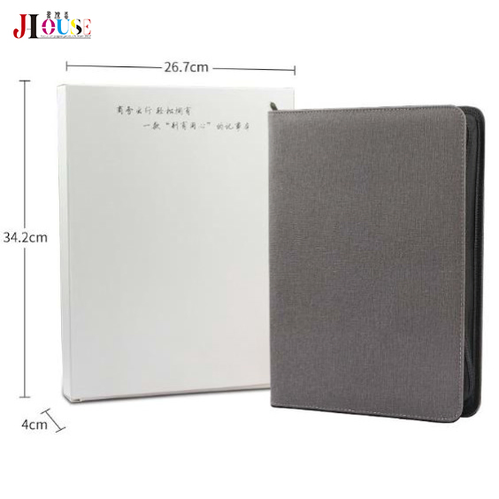 Custom Fabric Cloth Charging Notebook with Wireless Charger and Power Bank