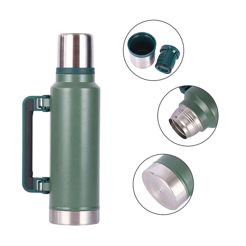 1L 1.2L 1.5L 2L Outdoor Travel Stainless Steel Adventurer Termo De Agua Water Bottle Vacuum Thermos Flasks with Handle