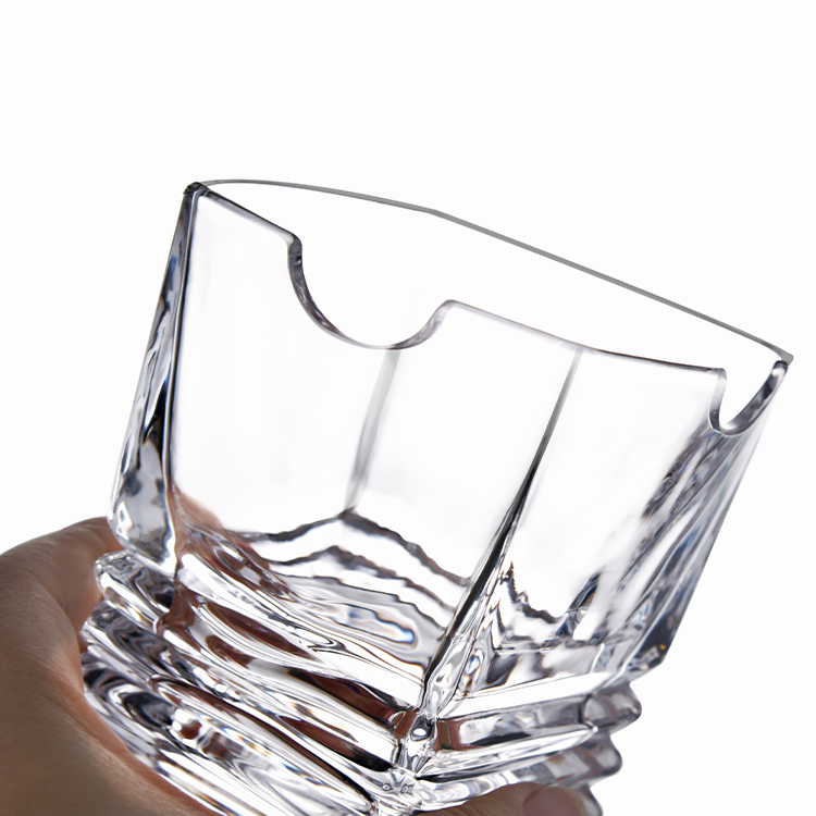 Heavy Base Transparent Lead Free Custom Glassware Whiskey Crystal Cigar Holder Cups