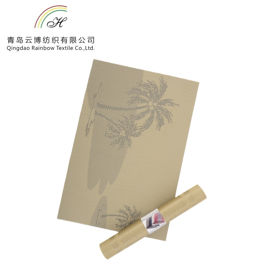 Custom Pattern Rectangle PVC+Polyester Placemat Waterproof Non-Slip Heat Resistant Kitchen Dining Table Place Mat Kitchen Table Mat
