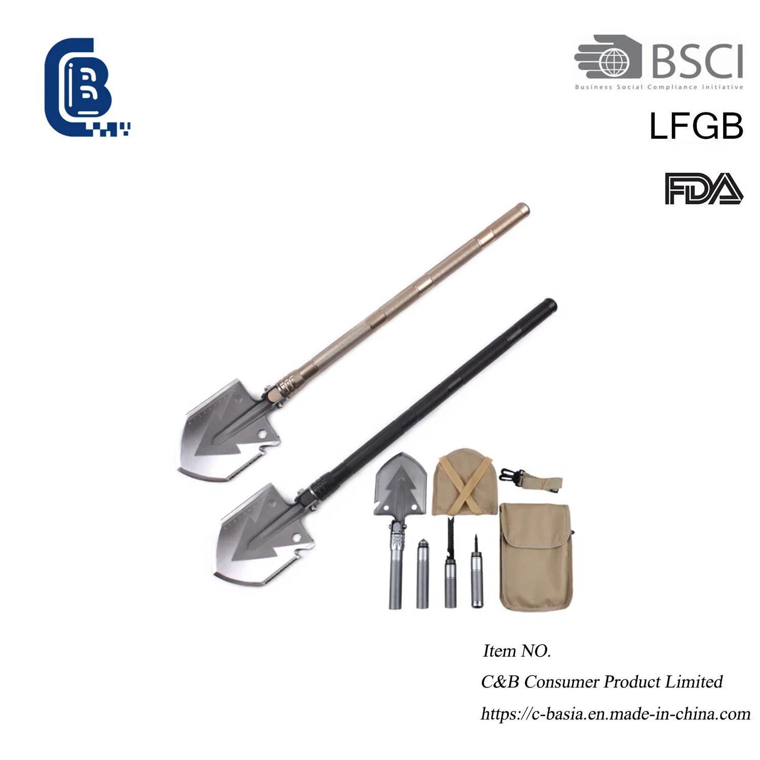 Multifunction Folding Survival Shovel, Backpacking Shovel