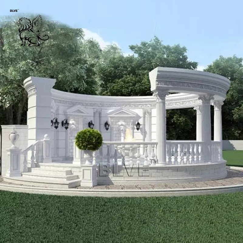 Factory Custom Large Project Outdoor Pillars Design Garden White Marble Greek Roman Columns for Sale