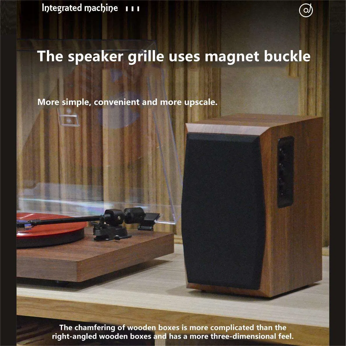 Tr-L40 Classic Wooden Gramophone Lp Playback Vinyl Record Player with Wood Grain PVC Veneer