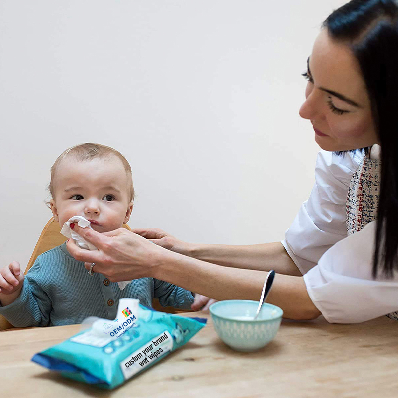 OEM/ODM High Quality Organic Baby Wet Wipes Unscented Antibacterial Pamper Cleansing Water Wipes for Face Body Direct Factory Price