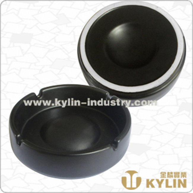 Stocked Cheap Price Table Mini Shape Plastic Ashtray with Tinplate Inside