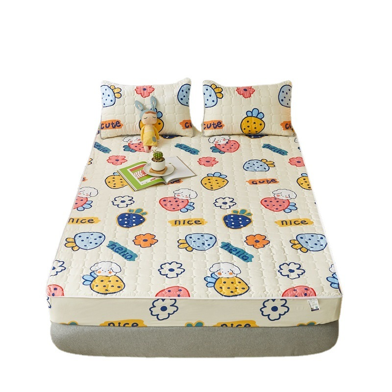 Waterproof Non-Slip Fixed Mattress Protector Fitted Sheet Padded Bed Sheet