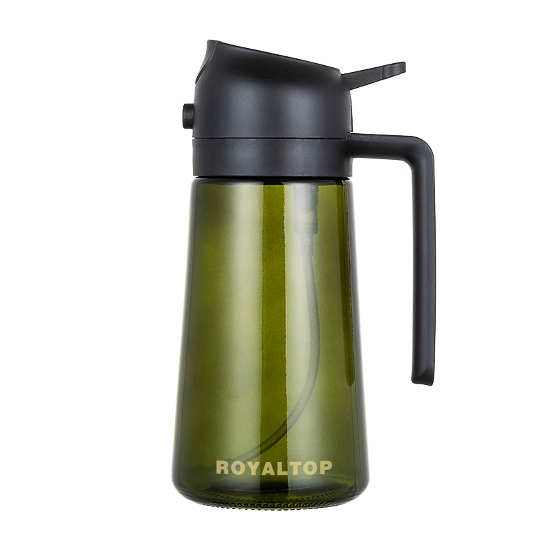 Custom 470ml Spray Colour Glass Jar 2 in 1 Kitchen Oil Sprayer and Dispenser for Olive Oil Vinegar Water