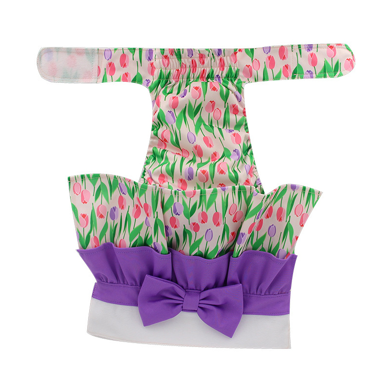 Urine Pads, Menstrual Pants, and Sanitary Pants for Female Dogs During Their Menstrual Period Bow-Shaped Dog Menstrual Pants,