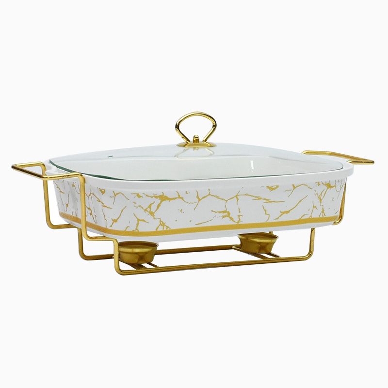 Электрический керамический фуд-вормер для фуршета, золотой