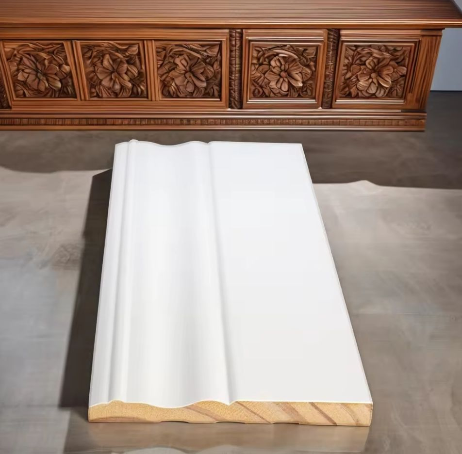 Wall Skirting Changyuan Decoration Material Customized Primed MDF and Solid Wood Wood Door Stop Molding Wall Trim Baseboard Mouldings