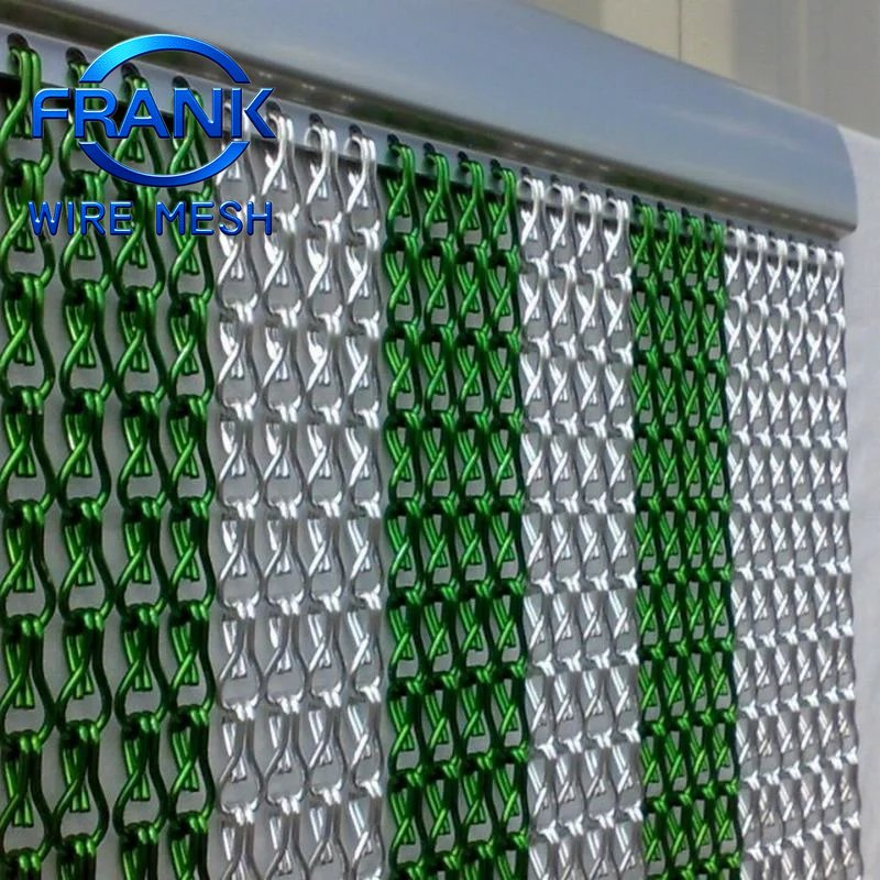 Hot Selling Decorative Double Hook Aluminum Chain Link Fly Screen Door Curtain