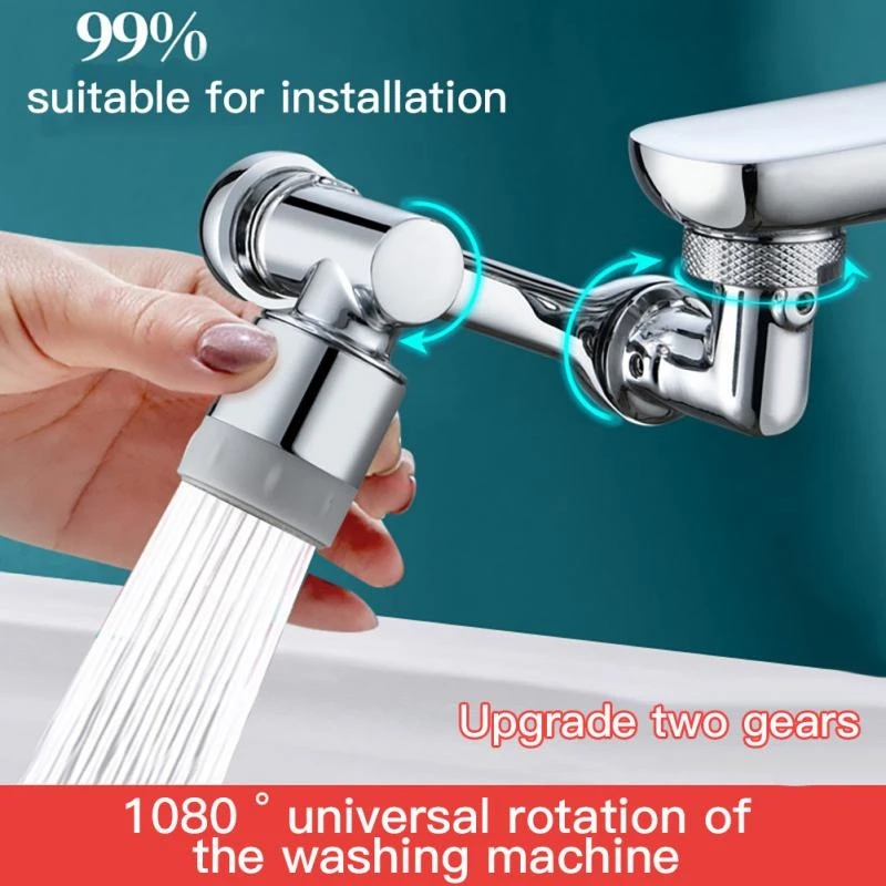 1080 Degree Universal Rotation Faucet Lifting Splash Proof Faucet Face Washing Rotary Extension Mechanical Arm