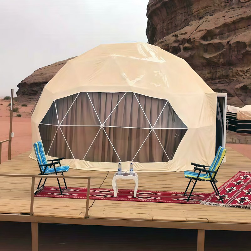 Factory Direct Sale Modern Outdoor Hotel Resort PVC Transparent Round Canvas Geodesic Igloo Glamping Dome House Tent