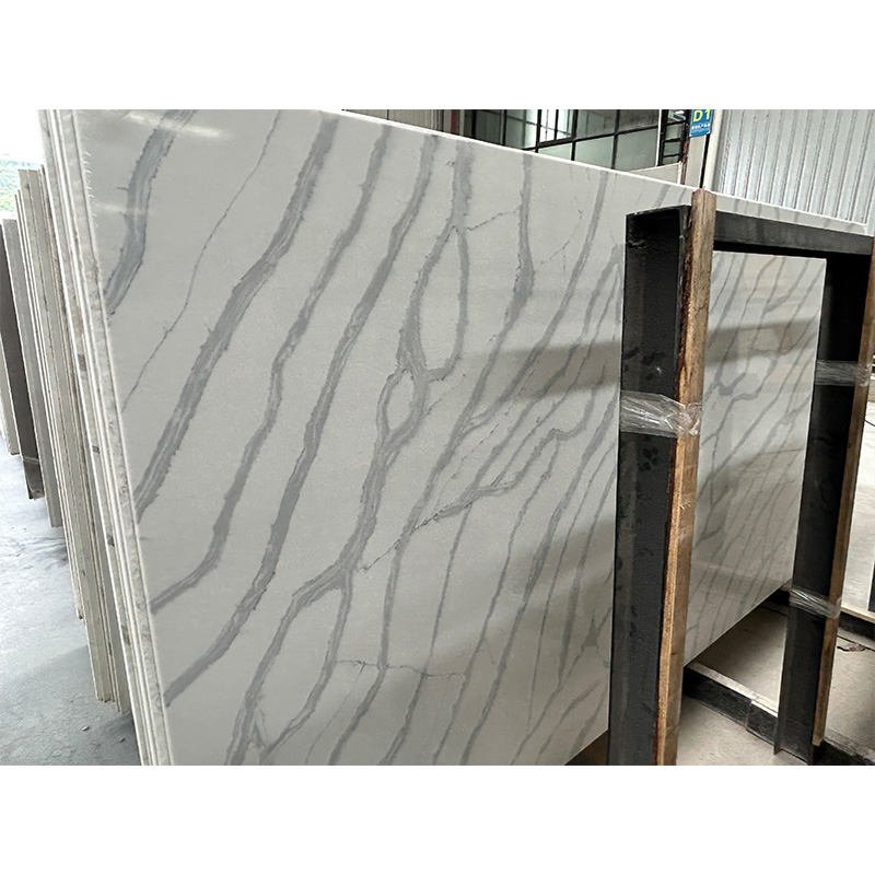 Engineered Stone Calacatta White Quartz for Countertop Slab/Tile/Flooring/Wall/Vantiy Building Materials