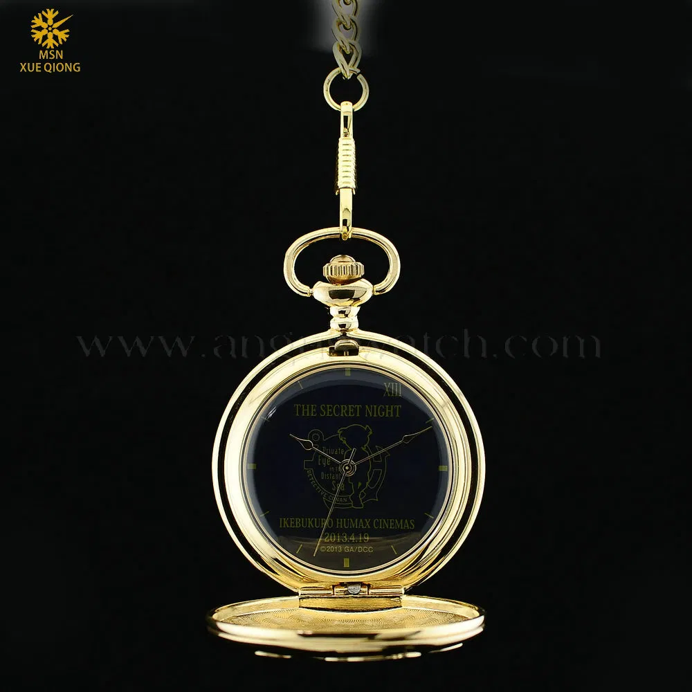 Golden Plating Pocket Watch Customize, Custom Made Pocket Watch