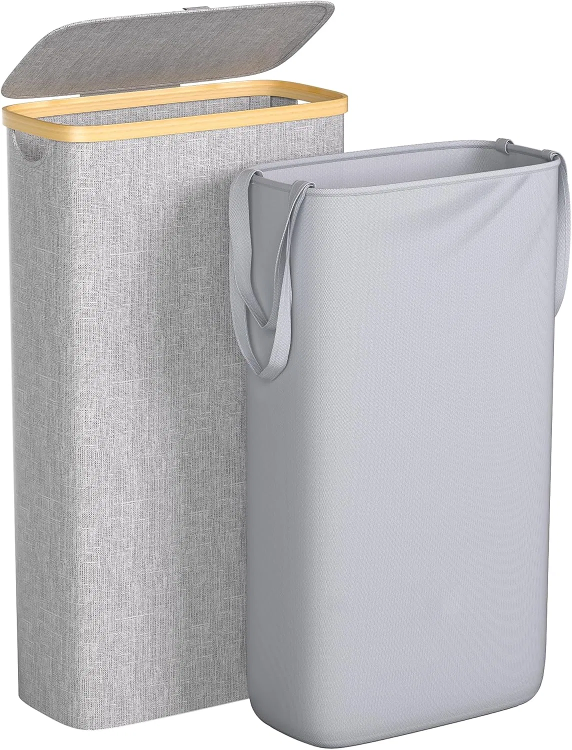 Bamboo Household Bedroom Laundry Room Laundry Basket with Lid and Inner Bag for Clothes and Miscellaneous Items