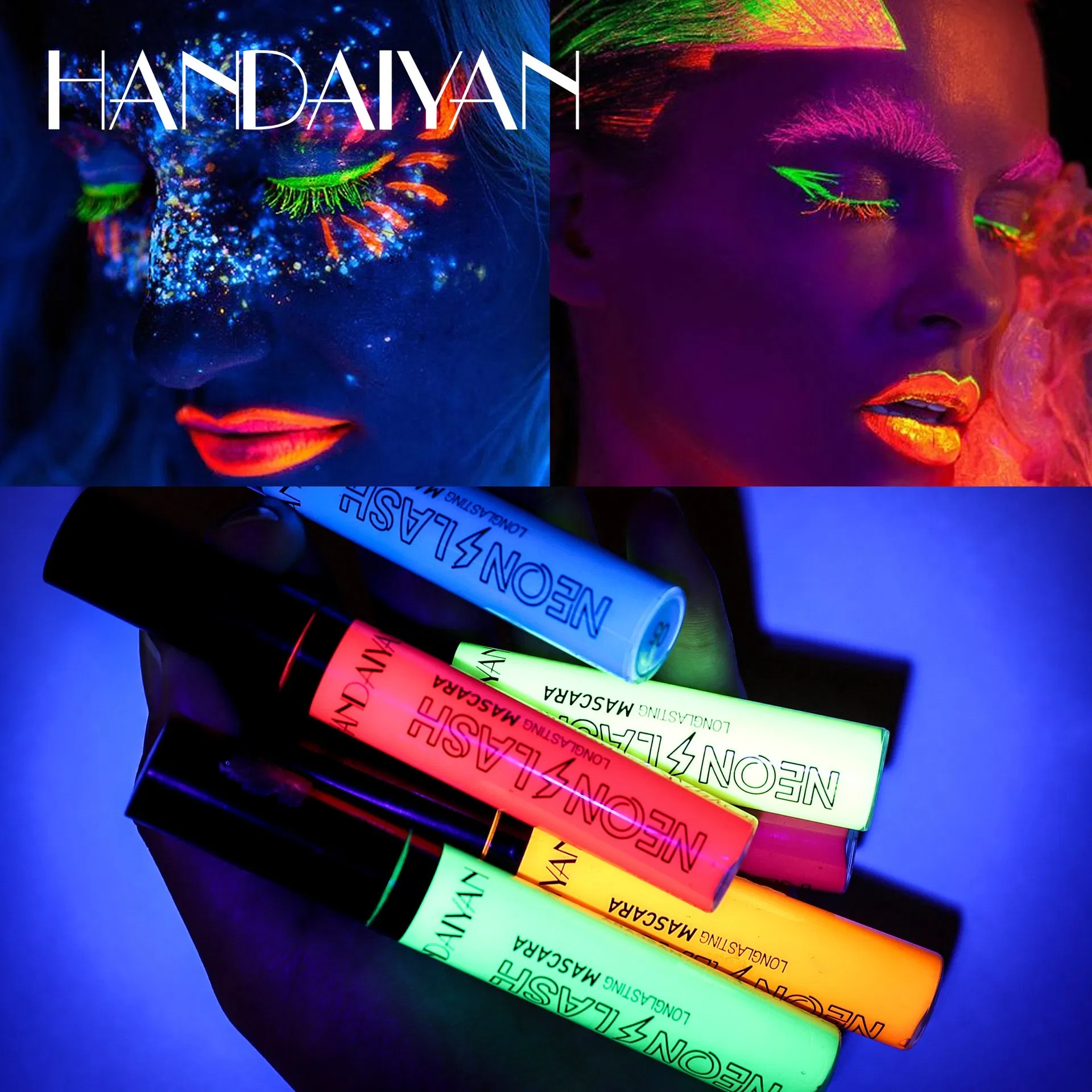 6 Color Slim Long Color Fluorescent Mascara Quick Dry Waterproof Without Smudging Makeup