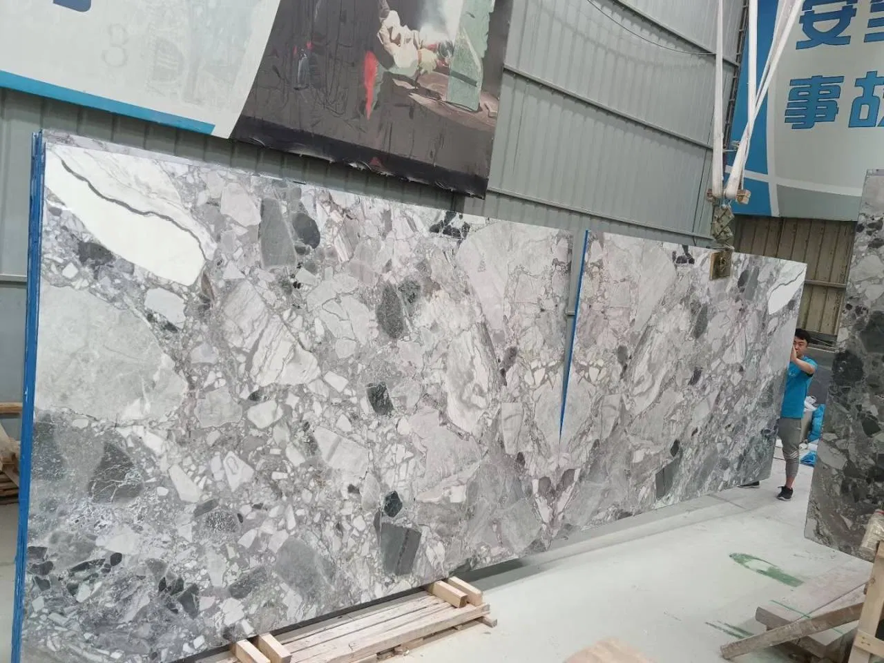 Wholesale Natural Stone Marble Slabs Panda Grey Color Marble for Kitchen Countertop/Bathroom/Floor Tile
