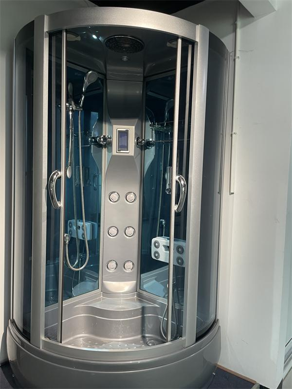 Grey Color Shower Cabin with Computer Panel and LED Lamp