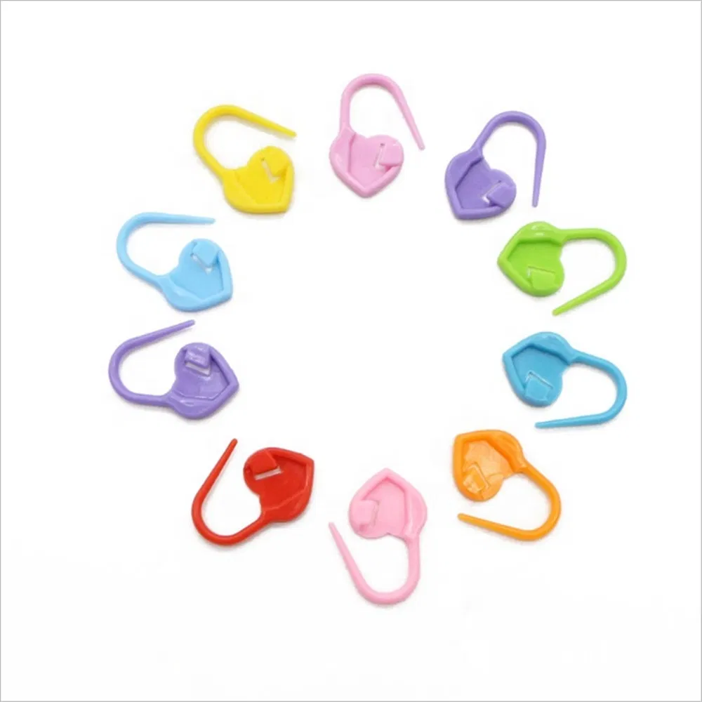 50PCS Heart Shaped Stitch Markers Plastic Knitting Crochet Locking Stitch Knitting Holder Needle Sewing Accessories