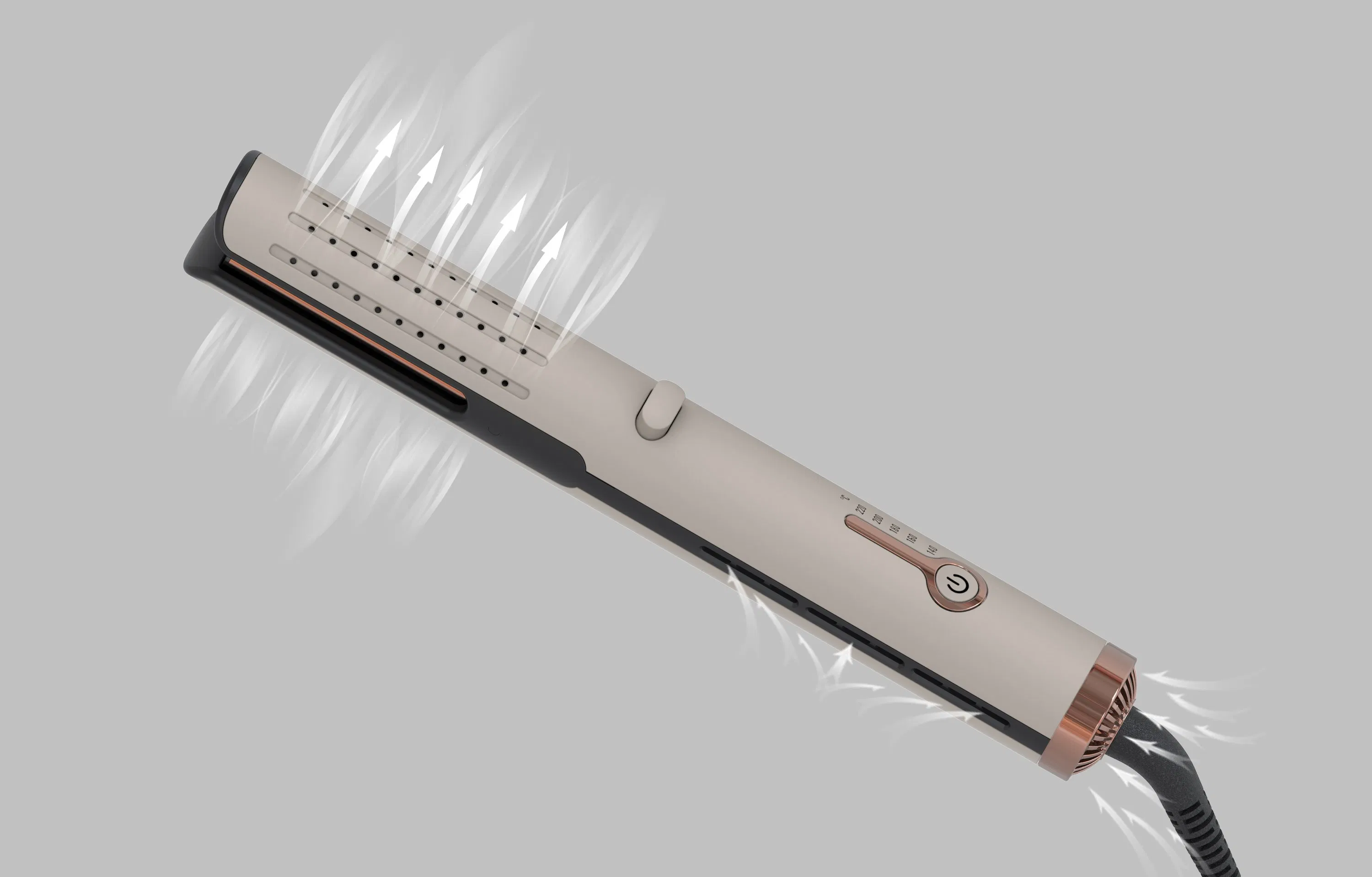 Bidisco High Quality Dual Voltage PTC Fast Heating 2 in 1 Hair Straightener and Curler Cool Airflow Hair Flat Irons