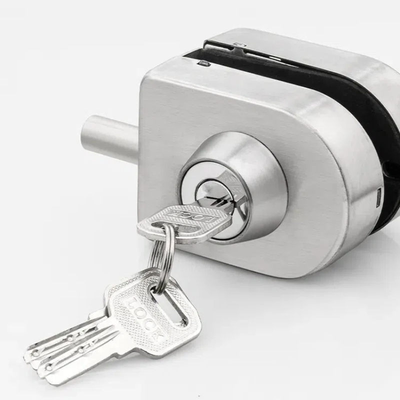 Glass Door Stainless Steel Safe Electric Fingerprint Smart Lock Handle Nickel Brushed