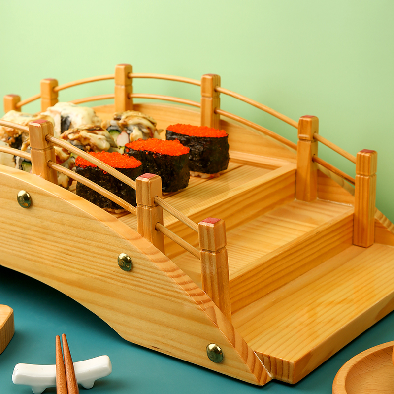High Quality Japanese Bamboo Wooden Sushi Bridge for Sale