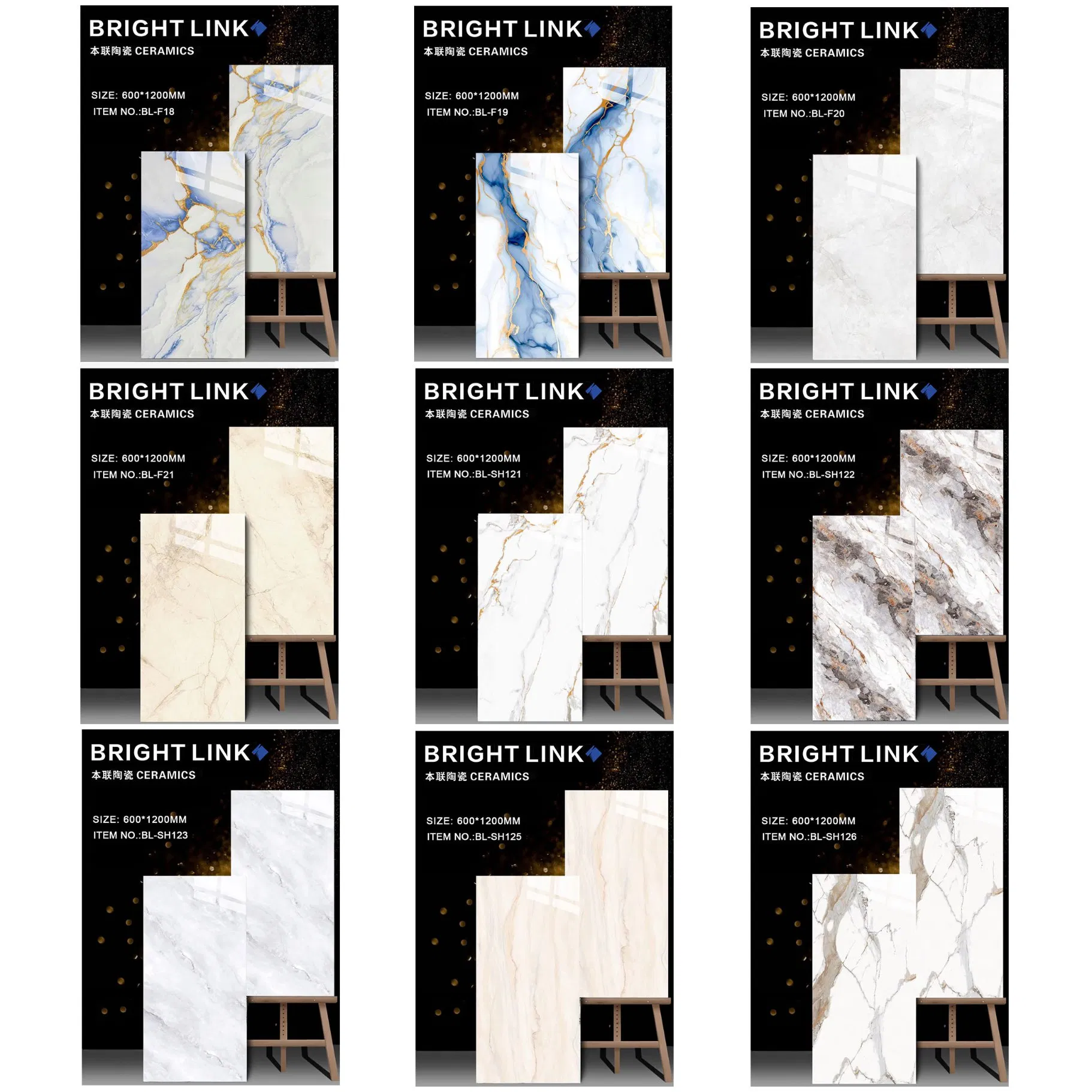 High Quality 600*1200mm with Glorious Design Polished Glazed Porcelain Wall Floor Tile