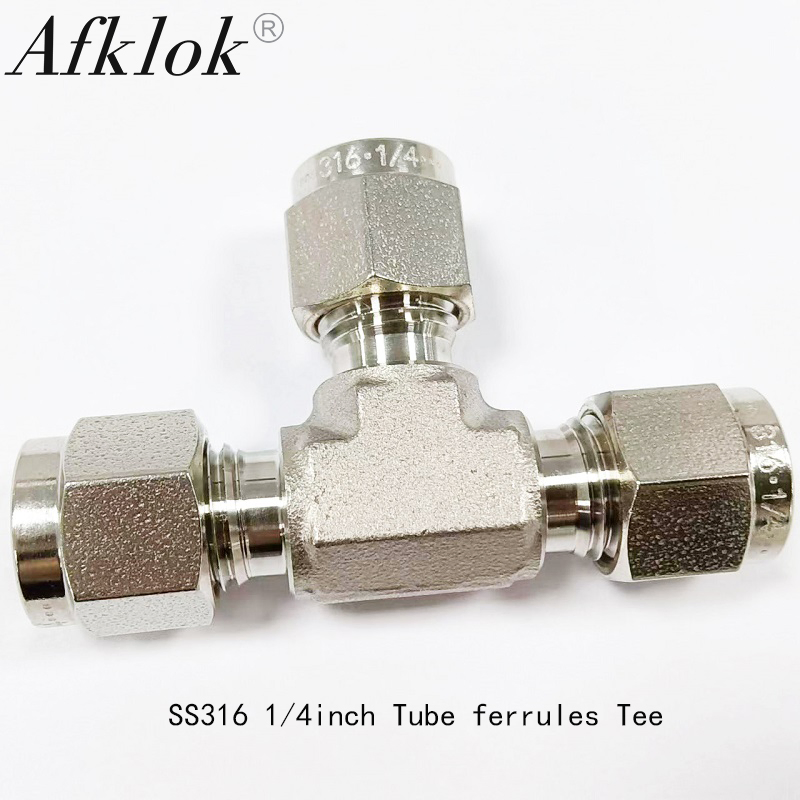 Afklok Cutting Ferrules Stainless Steel Tube Fitting Union Tee ODM OEM