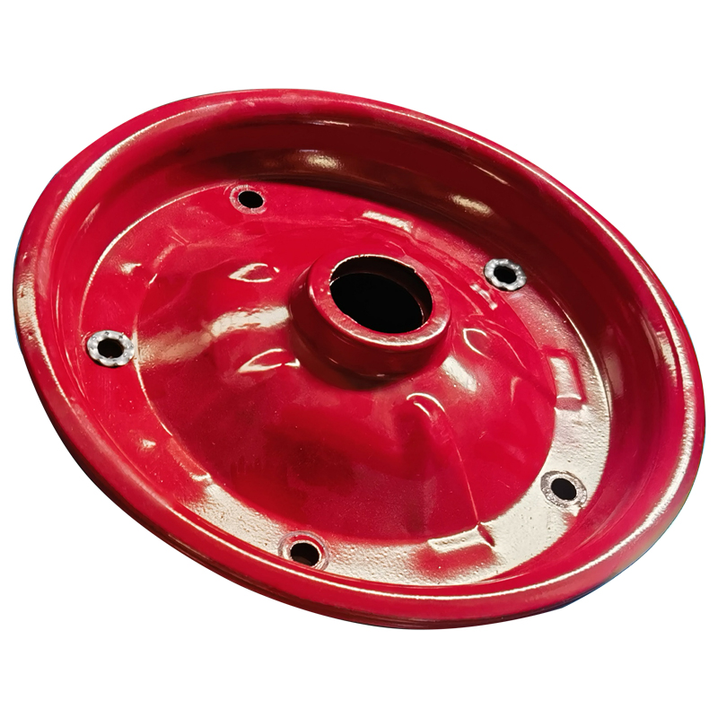 Hautine Solid Rubber Wheel, 5 Bolt Rim, with Axle