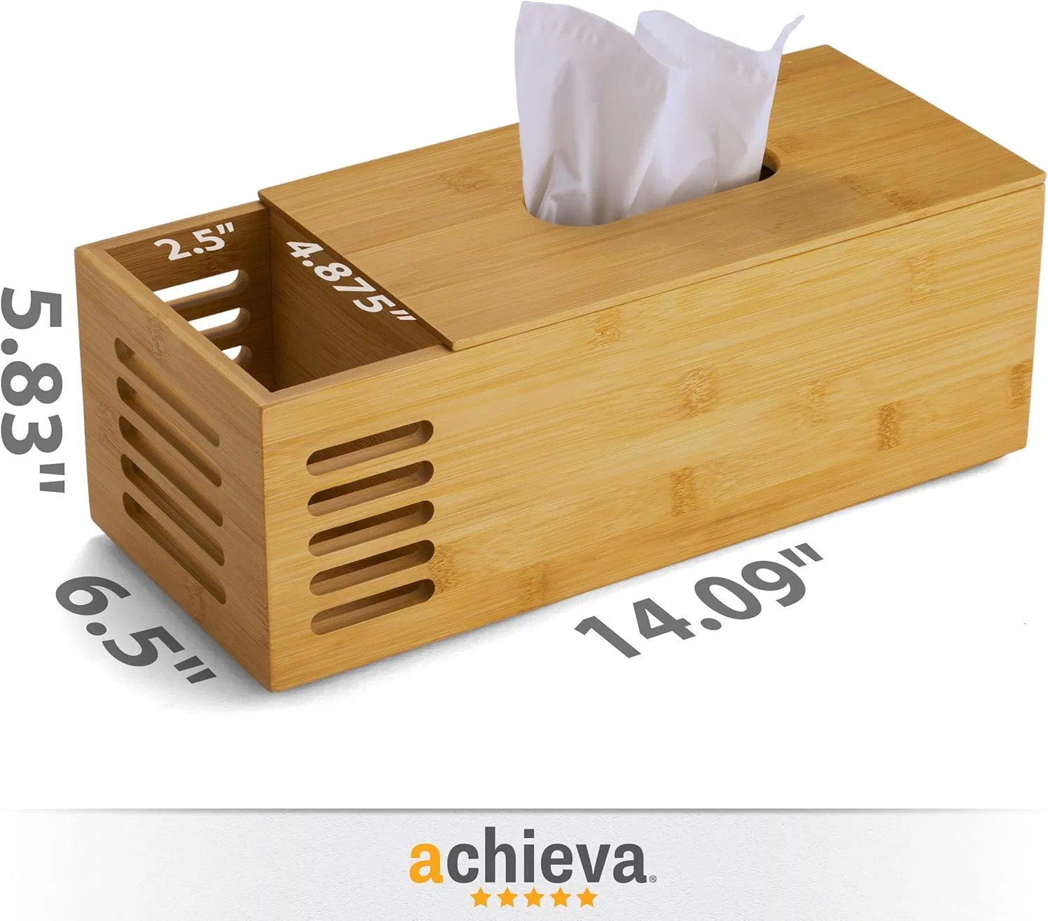 Bamboo Household Bedroom Bathroom Countertop Multifunctional Tissue Box