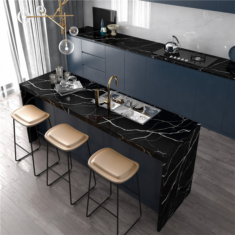 OEM ODM Free Sample Chinese Manufacturer White Marble Look Kitchen Quartz Countertops