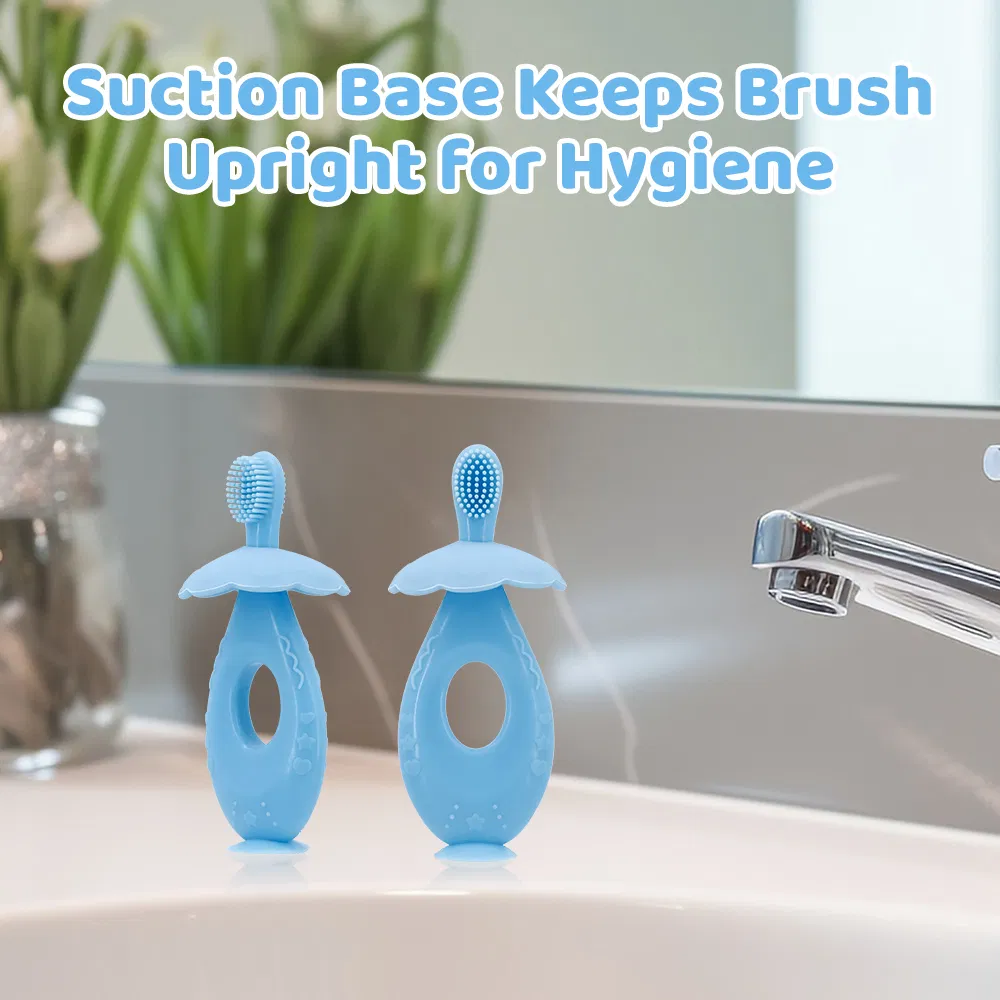 Custom Food Grade Silicone Baby Toothbrush Teether for Funny Playing Toy Protect Teeth Hand Touch