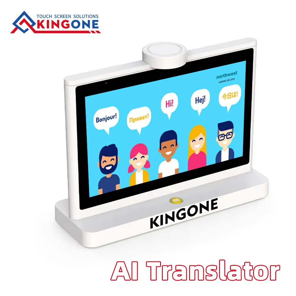 Kingone Ai Smart Android System Desktop 10.1 Inch Two Screen Translator for Global Communication Supports 50 Languages