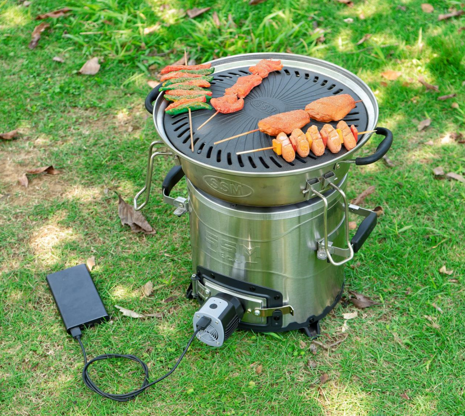 Cooking Indoor Outdoor Pellet Charcoal Fan Stove